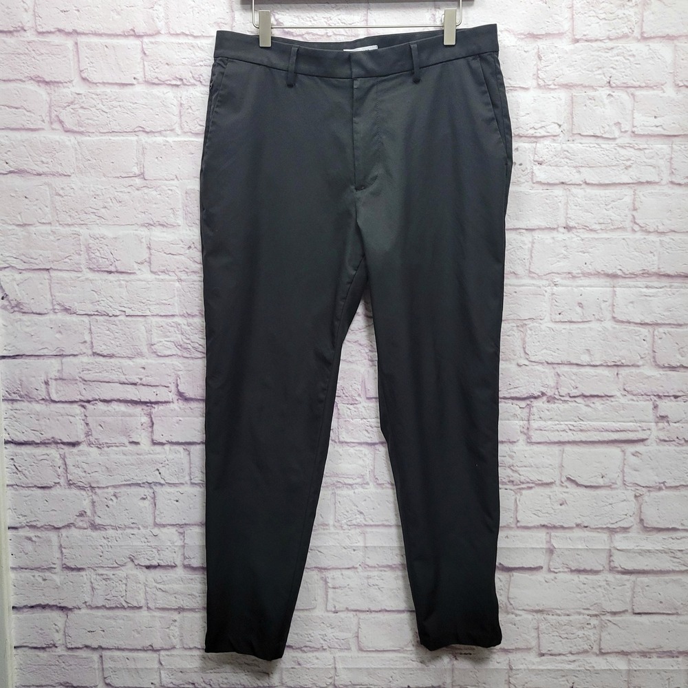 Banana Republic BR Standard Storm Solo Pant Men 32R (Fits 34) Black Chino Formal